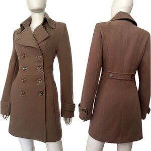 🔥SALE💥NWT WOMEN DOUBLE-BREASTED‎ COAT WOOL BLEND JACKET LINED